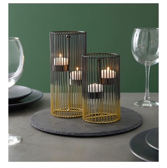 Elegant Black and Gold Candle Holders NEW - Picture 2 of 14